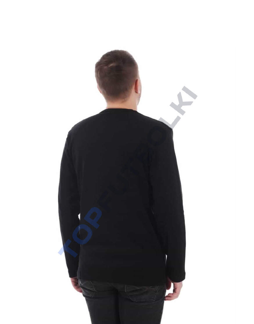 Чёрный мужской лонгслив с лайкрой оптом