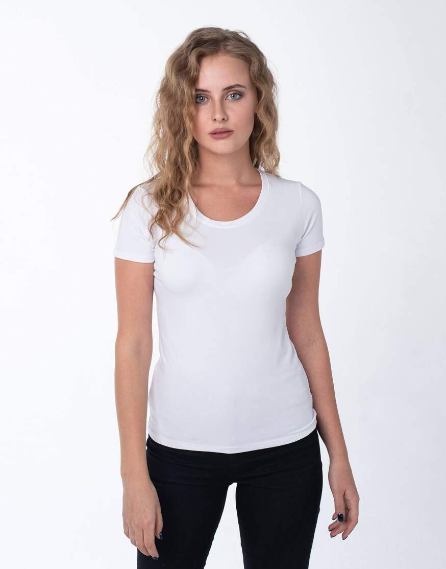 Белая женская футболка оптом