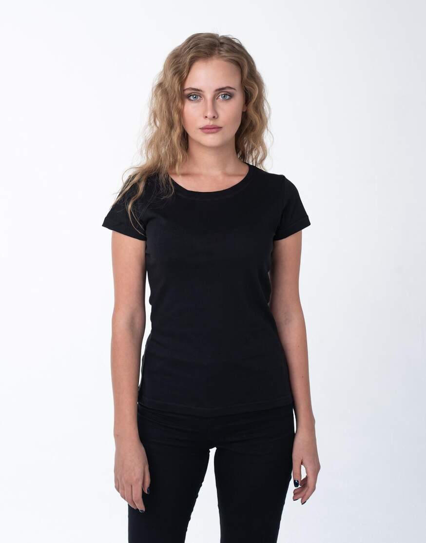 Чёрная женская футболка оптом