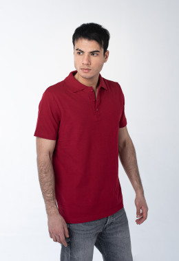 Бордовая рубашка ПОЛО с эластаном мужская Бордовая рубашка ПОЛО с эластаном мужская